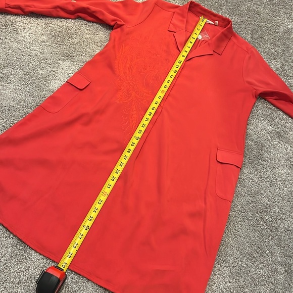 NEW SOFT SURROUNDINGS‎ EMBROIDERED SALMON POPOVER SHIFT DRESS LARGE Career Soft - Picture 16 of 16